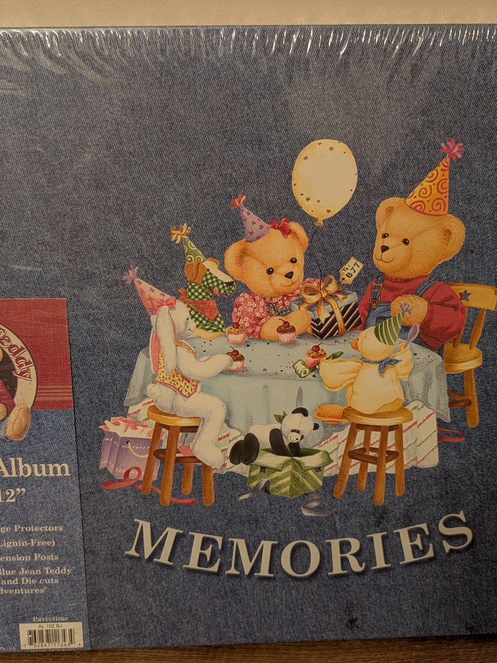 NEW Vintage Memories Teddy Party Blue Photo Memory Album